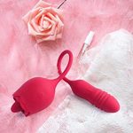 Lurevibe - Rose Female Tongue Licking Egg Jumping Telescopic Masturbation Device Double-headed Vibrating Sex Toy - Image 7