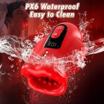 Mouth 360° Wrapped Penis Vibrator with LCD Display For Glans Training - Image 5