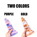 8.86‘’ AIMITEX Gold Silicone Screw Super Thick Penis Butt Plug Anal Sex Toy - Image 8