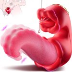 3 in 1 Tongue Thrusting Vibrators Dildo with 10 Licking Clitoral & Swing Mode