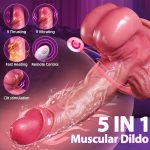 9.5‘’ 5 In 1 Realistic Muscular Thrusting Rotation Dildo Wireless Control Vibrators With Suction Cup - Image 2