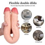 18.11‘’ Double-Ended Soft Silicone Simulated Anus Masturbation Dildo - Image 2