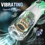 Green Star Rotating Telescopic Vibration Male Masturbator - Image 2