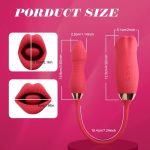 Lurevibe - Rose Muncher Scarlet Rose kiss 3-in-1 Bitting & Thrusting Vibrator - Image 4