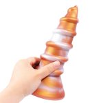 8.86‘’ AIMITEX Gold Silicone Screw Super Thick Penis Butt Plug Anal Sex Toy - Image 10