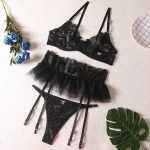 Three Piece Embroider Sexy Underwear Suit - Image 7