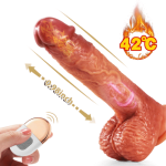 6.3‘’ Lurevibe - 3-in-1 Thrusting 5 Vibrations 42 ℃ Heating Realistic Non-sticky Blush Dildo - Image 7