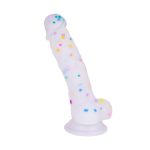 5.5‘’ Jelly Particles Rainbow Transparent Realistic Dildo With Suction Cup