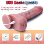 6.1‘’ Realistic Brown Thrusting Dildo Vibrator Remote Control - Image 4
