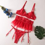 Three Piece Embroider Sexy Underwear Suit - Image 8