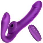 Lurevibe - Wireless Remote Control Vibrating Double Head Sucking Female Massage Stick - Image 2