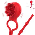 Lurevibe - Rose Ring Locking Vibrating Penis Ring Couple Toy - Image 5