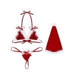 Lurevibe - Christmas Set Women Sexy Lingerie Red Babydoll Lace Dress Sleepwear Costume - Image 2