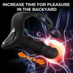 Massager Masturbation 9 Frequency Remote Control Anal Vibrator with Cock Ring - Image 4