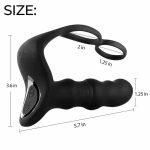 Massager Masturbation 9 Frequency Remote Control Anal Vibrator with Cock Ring - Image 2
