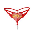 "Love You" Sexy Open Crotch Mesh Underwear With Pearls - Image 6