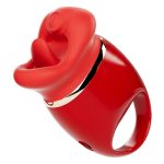 Red Lips Tongue Licking Bite Vibrator Women's Masturbation - Image 6
