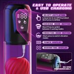 Automatic Suction Vibration Penis Enlargement Pump with Rose Shaped Inner Sleeve - Image 4