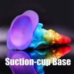 7.48‘’ AIMITEX Rainbow Ice Cream Liquid Silicone Fantasy Dildo Masturbation Massager - Image 3