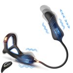 2 In 1 penis Ring thrusting anal Prostate Massager with Adjustable ring buckle
