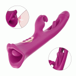 4 IN 1 Rose Muncher Rabbit Vibrator Licking Vibrating Flapping Clit Nipple Stimulator