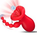 Big Mouth Clitoris Suction Anal Bead Vibrator with 10 Tongue Licking Modes