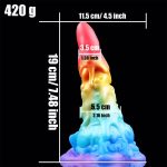 7.48‘’ AIMITEX Rainbow Ice Cream Liquid Silicone Fantasy Dildo Masturbation Massager - Image 7