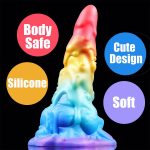 7.48‘’ AIMITEX Rainbow Ice Cream Liquid Silicone Fantasy Dildo Masturbation Massager - Image 4