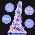 7.48‘’ AIMITEX Rainbow Ice Cream Liquid Silicone Fantasy Dildo Masturbation Massager - Image 5