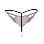 "Love You" Sexy Open Crotch Mesh Underwear With Pearls - Image 3
