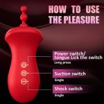 Big Mouth Clitoris Suction Anal Bead Vibrator with 10 Tongue Licking Modes - Image 7