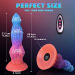 9.25‘’ Luminous Dragon Monster Dildo Vibrator Remote Control With 10 Thrusting & Vibration - Image 5
