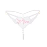 "Love You" Sexy Open Crotch Mesh Underwear With Pearls - Image 5