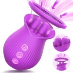 Lurevibe - Rose Romeo - 3in1 Rose Sex Toy with 2 Suction Cups Adult Toys Female Clitoral Nipple Vibrators with 10 Licking Sucking Vibrating - Image 25