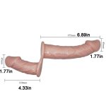6.89‘’ Vibrating Strap On Dildo Vibrator Double Dong with Adjustable Harness - Image 4