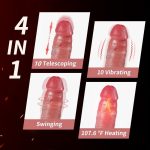 6.6‘’ Vibrating Thrusting Swing Thick Long Lifelike Dildo With Remote Control - Image 2