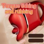 Red Lips Tongue Licking Bite Vibrator Women's Masturbation - Image 2
