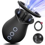 Lurevibe - Rose Romeo - 3in1 Rose Sex Toy with 2 Suction Cups Adult Toys Female Clitoral Nipple Vibrators with 10 Licking Sucking Vibrating - Image 8