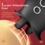 Lurevibe - Rose Romeo - 3in1 Rose Sex Toy with 2 Suction Cups Adult Toys Female Clitoral Nipple Vibrators with 10 Licking Sucking Vibrating - Image 10