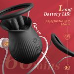 Lurevibe - Rose Romeo - 3in1 Rose Sex Toy with 2 Suction Cups Adult Toys Female Clitoral Nipple Vibrators with 10 Licking Sucking Vibrating - Image 15