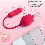 Lurevibe - Rose Female Tongue Licking Egg Jumping Telescopic Masturbation Device Double-headed Vibrating Sex Toy - Image 8