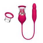 Lurevibe - Rose Sex Toy 4 In1 Tongue Licking Thrusting G Spot Vibrator Clitoral Nipple Sucker Pump Stimulator - Image 8