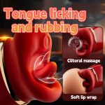 Red Lips Tongue Licking Bite Vibrator Women's Masturbation - Image 5