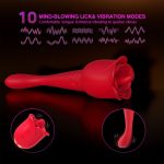 Lurevibe - Rose Honey Tongue Licking Vibration G Point Massage Stick Nipple Masturbation Device - Image 2
