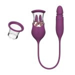 Lurevibe - Rose Sex Toy 4 In1 Tongue Licking Thrusting G Spot Vibrator Clitoral Nipple Sucker Pump Stimulator - Image 7
