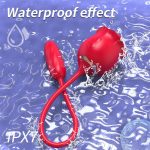 2 In 1 Rose Toy Thrusting Dildo Vibrator With 9 Tongue Licking 9 Thrusting Vibrating - Image 5