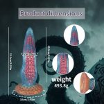 6.69‘’ Ocean Blue Octopus Tentacle Silicone Anal Dilator Fantasy Dildo - Image 6