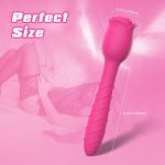 Lurevibe - D3621 Scarlet 3-in-1 Telescopic Sucking And Shocking Handle Rose Vibrator - Image 6