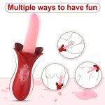 Lurevibe - Rose Tongue Vibrating Stick Vaginal Licking Clitoris Stimulator - Image 3