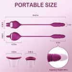 Lurevibe - Rose Sex Toy 4 In1 Tongue Licking Thrusting G Spot Vibrator Clitoral Nipple Sucker Pump Stimulator - Image 5